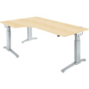 Schäfer Shop Genius Winkelschreibtisch PLANOVA ERGOSTYLE, elektrisch höhenverstellbar, 90° Winkel links, C-Fuß, B 2000 mm, Ahorn/weißalu Schäfer Shop Genius Winkelschreibtisch PLANOVA ERGOSTYLE, elektrisch höhenverstellbar, 90° Winkel links, C-Fuß, B 2000 mm, Ahorn/weißalu