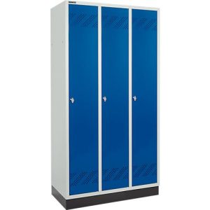 Schäfer Shop Pure Kleiderspind, 3 Abteile, Drehriegelverschluss, lichtgrau/enzianblau Schäfer Shop Pure Kleiderspind, 3 Abteile, Drehriegelverschluss, lichtgrau/enzianblau