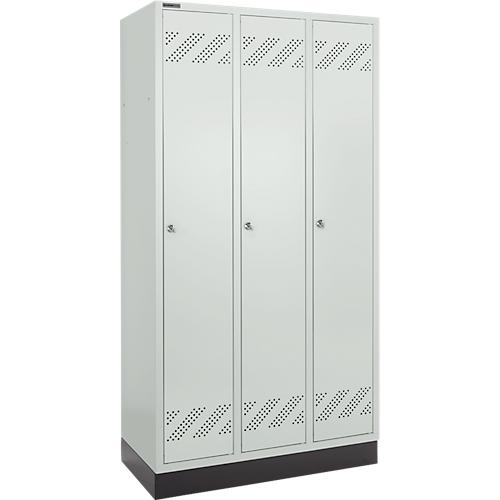 Schäfer Shop Pure Kleiderspind, 3 Abteile, Zylinderschloss, lichtgrau/lichtgrau