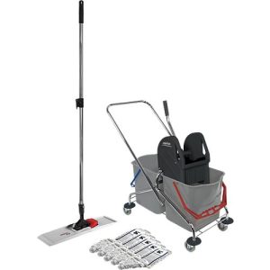 Schäfer Shop Pure Reinigungswagen Set, Doppelfahreimer 2x 27 Liter, mit Presse, Kunststoff-Klapphalter & 5x Baumwollmopp Schäfer Shop Pure Reinigungswagen Set, Doppelfahreimer 2x 27 Liter, mit Presse, Kunststoff-Klapphalter & 5x Baumwollmopp