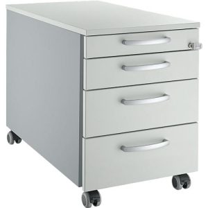 Schäfer Shop Pure Rollcontainer 1233, 3 Schübe & 1 Utensilienauszug, abschließbar, Rundgriffe, B 435 x T 765 x H 577 mm, weißalu/lichtgrau/lichtgrau Schäfer Shop Pure Rollcontainer 1233, 3 Schübe & 1 Utensilienauszug, abschließbar, Rundgriffe, B 435 x T 765 x H 577 mm, weißalu/lichtgrau/lichtgrau