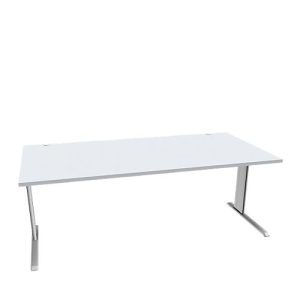 Schäfer Shop Pure Schreibtisch PLANOVA BASIC, Rechteck, C-Fuß, B 2000 x T 1000 x H 717 mm, lichtgrau/weißaluminium + Kabelkanal Schäfer Shop Pure Schreibtisch PLANOVA BASIC, Rechteck, C-Fuß, B 2000 x T 1000 x H 717 mm, lichtgrau/weißaluminium + Kabelkanal