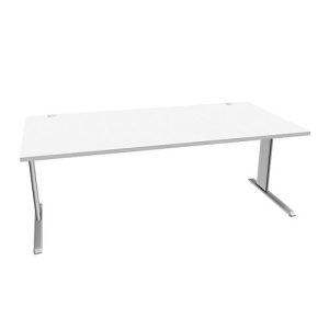Schäfer Shop Pure Schreibtisch PLANOVA BASIC, Rechteck, C-Fuß, B 2000 x T 1000 x H 717 mm, weiß/weißaluminium + Kabelkanal Schäfer Shop Pure Schreibtisch PLANOVA BASIC, Rechteck, C-Fuß, B 2000 x T 1000 x H 717 mm, weiß/weißaluminium + Kabelkanal