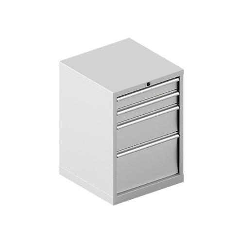 Schäfer Shop Pure Schubladenschrank 27-27, 4 Schübe, bis 75 kg, B 564 x T 572 x H 800 mm, lichtgrau/lichtgrau