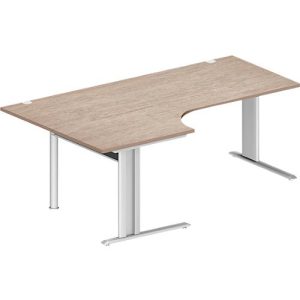 Schäfer Shop Pure Winkelschreibtisch PLANOVA BASIC, 90° Winkel links, C-Fuß, B 2000 x T 1200/800 x H 717 mm, Eiche/weiß + Kabelkanal Schäfer Shop Pure Winkelschreibtisch PLANOVA BASIC, 90° Winkel links, C-Fuß, B 2000 x T 1200/800 x H 717 mm, Eiche/weiß + Kabelkanal