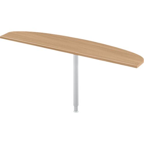 Schäfer Shop Select Ansatztisch, Ellipsenform, B 1800 x T 400 mm, Kirsche Romana/weißalu