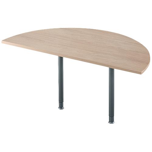 Schäfer Shop Select Ansatztisch ERGOSTYLE, 1/2 Kreis, Eiche-Dekor/anthrazit