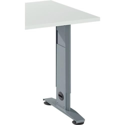 Schäfer Shop Select Ansatztisch LOGIN, C-Fuß, B 1000 x T 600 x H 660-820 mm, lichtgrau/basaltgrau