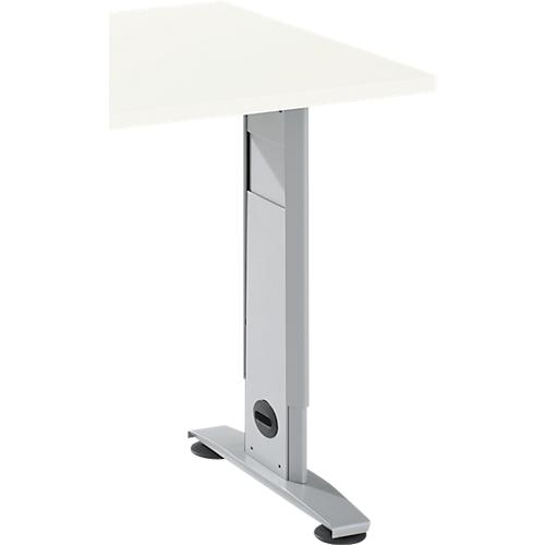 Schäfer Shop Select Ansatztisch LOGIN, C-Fuß, B 1000 x T 600 x H 660-820 mm, weiß/weißalu
