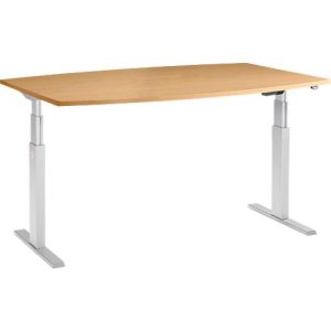 Schäfer Shop Select Besprechungstisch ERGO-T, elektrisch höhenverstellbar, Boot, T-Fuß, B 2000 x T 1000 x H 640-1300 mm, Buche/weißaluminium Schäfer Shop Select Besprechungstisch ERGO-T, elektrisch höhenverstellbar, Boot, T-Fuß, B 2000 x T 1000 x H 640-1300 mm, Buche/weißaluminium