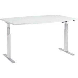 Schäfer Shop Select Besprechungstisch ERGO-T, elektrisch höhenverstellbar, Boot, T-Fuß, B 2000 x T 1000 x H 640-1300 mm, lichtgrau/weißaluminium Schäfer Shop Select Besprechungstisch ERGO-T, elektrisch höhenverstellbar, Boot, T-Fuß, B 2000 x T 1000 x H 640-1300 mm, lichtgrau/weißaluminium