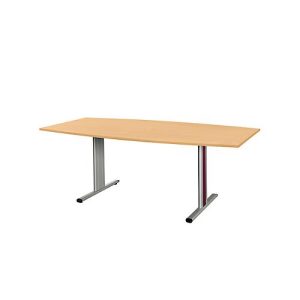 Schäfer Shop Select Besprechungstisch Planova Basic, Boot, T-Fuß, B 2000 x T 1000 x H 717 mm, Buche/weißaluminium RAL 9006 Schäfer Shop Select Besprechungstisch Planova Basic, Boot, T-Fuß, B 2000 x T 1000 x H 717 mm, Buche/weißaluminium RAL 9006