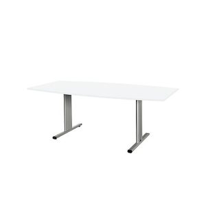 Schäfer Shop Select Besprechungstisch Planova Basic, Boot, T-Fuß, B 2000 x T 1000 x H 717 mm, weiß/weißaluminium RAL 9006 Schäfer Shop Select Besprechungstisch Planova Basic, Boot, T-Fuß, B 2000 x T 1000 x H 717 mm, weiß/weißaluminium RAL 9006