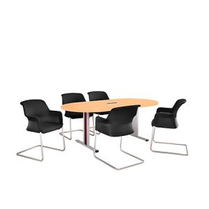 Schäfer Shop Select Besprechungstisch Planova Basic, mit Tischanschlussfeld, Oval, T-Fuß, B 2000 x T 1000 x H 717 mm, Buche/weißaluminium RAL 9006 Schäfer Shop Select Besprechungstisch Planova Basic, mit Tischanschlussfeld, Oval, T-Fuß, B 2000 x T 1000 x H 717 mm, Buche/weißaluminium RAL 9006