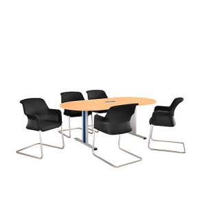 Schäfer Shop Select Besprechungstisch Planova Basic, mit Tischanschlussfeld, Oval, T-Fuß, B 2000 x T 1000 x H 717 mm, Buche/weißaluminium RAL 9006 Schäfer Shop Select Besprechungstisch Planova Basic, mit Tischanschlussfeld, Oval, T-Fuß, B 2000 x T 1000 x H 717 mm, Buche/weißaluminium RAL 9006