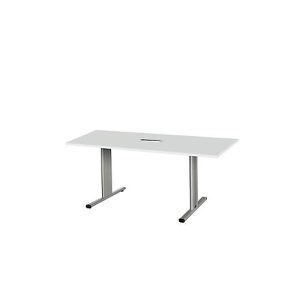 Schäfer Shop Select Besprechungstisch Planova Basic, mit Tischanschlussfeld, Rechteck, T-Fuß, B 1600 x T 800 x H 717 mm, lichtgrau/weißalu Schäfer Shop Select Besprechungstisch Planova Basic, mit Tischanschlussfeld, Rechteck, T-Fuß, B 1600 x T 800 x H 717 mm, lichtgrau/weißalu