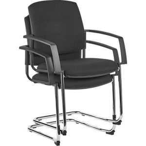 Schäfer Shop Select Freischwinger SSI Proline Visit P2, ergonomisch, Armlehnen, stapelbar bis 4 Stück, Stahl & Stoffbezug, B 480 x T 480 x H 480 mm, alusiber/schwarz Schäfer Shop Select Freischwinger SSI Proline Visit P2, ergonomisch, Armlehnen, stapelbar bis 4 Stück, Stahl & Stoffbezug, B 480 x T 480 x H 480 mm, alusiber/schwarz