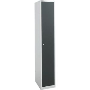 Schäfer Shop Select Garderobenschrank, 1 Abteil B 350 mm, 2 Fächer, Hutboden & Kleiderstange, abschließbar, weißalu/anthrazit Schäfer Shop Select Garderobenschrank, 1 Abteil B 350 mm, 2 Fächer, Hutboden & Kleiderstange, abschließbar, weißalu/anthrazit