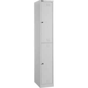 Schäfer Shop Select Garderobenspind, 1 x 2 Abteile, 2-türig, 2 Einlegeböden, Kleiderstange, B 300 x T 457 x H 1800 mm, Qualitätsfeinblech, abschließbar Schäfer Shop Select Garderobenspind, 1 x 2 Abteile, 2-türig, 2 Einlegeböden, Kleiderstange, B 300 x T 457 x H 1800 mm, Qualitätsfeinblech, abschließbar