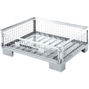 Schäfer Shop Select Gitterboxpalette, mit klappbarer Wand, B 1240 x T 835 x H 420 mm, feuerverzinkt, bis 1000 kg Schäfer Shop Select Gitterboxpalette, mit klappbarer Wand, B 1240 x T 835 x H 420 mm, feuerverzinkt, bis 1000 kg