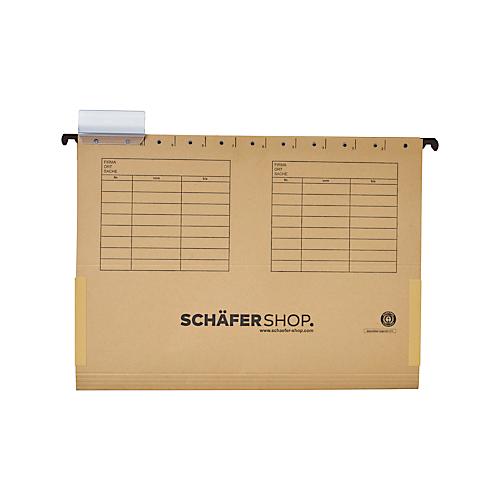 Schäfer Shop Select Hängetasche, DIN A4, seitliche Leinenfrösche, natronbraun, 25 Stück