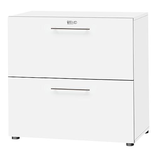 Schäfer Shop Select HR-Schrank Start Off, 2 OH, abschließbar, B 800 x T 420 x H 788 mm, Holz, weiß/weiß