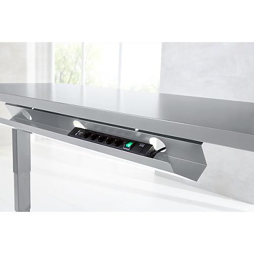 Schäfer Shop Select Kabelkanal, Metall, f. elektrisch höhenverstellbaren Schreibtisch Elements, abklappbar, silber