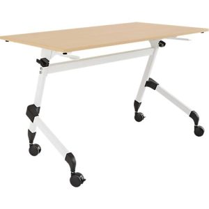 Schäfer Shop Select Klapptisch mit Rollen, Rechteck, Vierkantrohr, B 1200 x T 600 x H 720 mm, Ahorn/weiß Schäfer Shop Select Klapptisch mit Rollen, Rechteck, Vierkantrohr, B 1200 x T 600 x H 720 mm, Ahorn/weiß