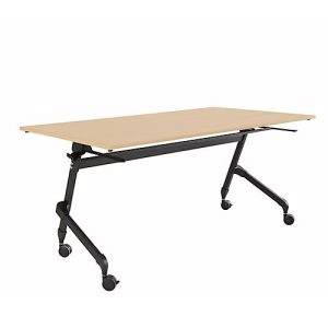Schäfer Shop Select Klapptisch mit Rollen, Rechteck, Vierkantrohr, B 1600 x T 600 x H 720 mm, Ahorn/schwarz