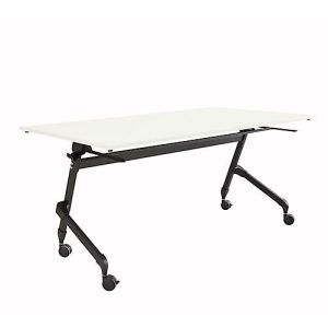 Schäfer Shop Select Klapptisch mit Rollen, Rechteck, Vierkantrohr, B 1600 x T 600 x H 720 mm, weiß/schwarz Schäfer Shop Select Klapptisch mit Rollen, Rechteck, Vierkantrohr, B 1600 x T 600 x H 720 mm, weiß/schwarz