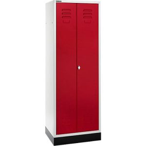 Schäfer Shop Select Kleiderspind, 2 Türen, mit Drehriegelverschluss, lichtgrau/rubinrot Schäfer Shop Select Kleiderspind, 2 Türen, mit Drehriegelverschluss, lichtgrau/rubinrot