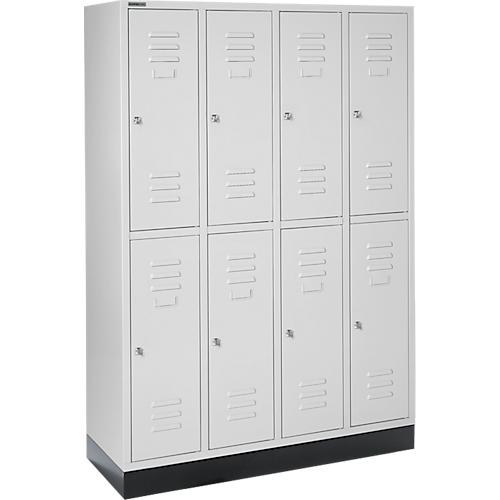 Schäfer Shop Select Kleiderspind, 4 x2 Abteile., m. Sockel, Zylinderschloss, Tür lichtgrau