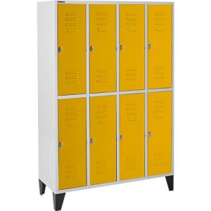 Schäfer Shop Select Kleiderspind, 4×2 Abt., m. Füßen, Drehriegelverschluss, Tür gelb Schäfer Shop Select Kleiderspind, 4×2 Abt., m. Füßen, Drehriegelverschluss, Tür gelb