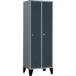 Schäfer Shop Select Kleiderspind mit Füßen, Drehriegelverschluss, hellsilber/anthrazit Schäfer Shop Select Kleiderspind mit Füßen, Drehriegelverschluss, hellsilber/anthrazit