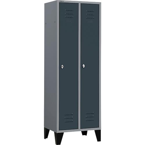 Schäfer Shop Select Kleiderspind mit Füßen, Drehriegelverschluss, hellsilber/anthrazit