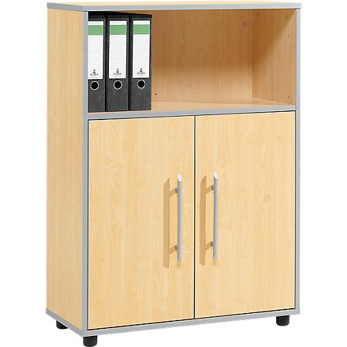 Schäfer Shop Select Kombischrank Moxxo IQ, Holz, 2 Flügeltüren, 1 offenes Fach, 3 OH, B 801 x T 362 x H 1115 mm, Ahorn-Dekor