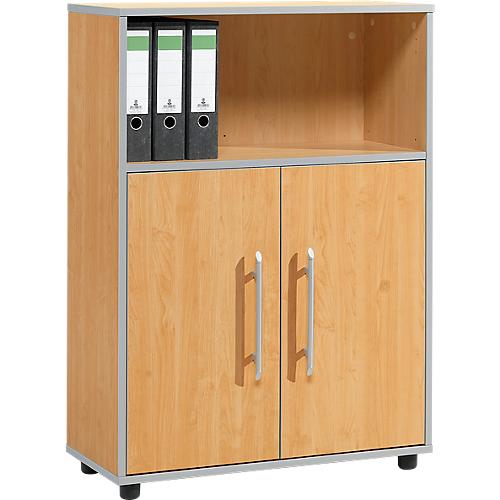 Schäfer Shop Select Kombischrank Moxxo IQ, Holz, 2 Flügeltüren, 1 offenes Fach, 3 OH, B 801 x T 362 x H 1115 mm, Buche-Dekor