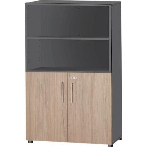 Schäfer Shop Select Kombischrank Start Off, 4 OH, abschließbar, B 800 x T 420 x H 1514 mm, Holz, graphit/Eiche Schäfer Shop Select Kombischrank Start Off, 4 OH, abschließbar, B 800 x T 420 x H 1514 mm, Holz, graphit/Eiche