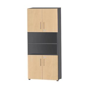 Schäfer Shop Select Kombischrank Start Off, 6 OH, 4 OH m. Tür, abschließbar, B 800 x T 420 x H 2240 mm, graphit/ahorn Schäfer Shop Select Kombischrank Start Off, 6 OH, 4 OH m. Tür, abschließbar, B 800 x T 420 x H 2240 mm, graphit/ahorn
