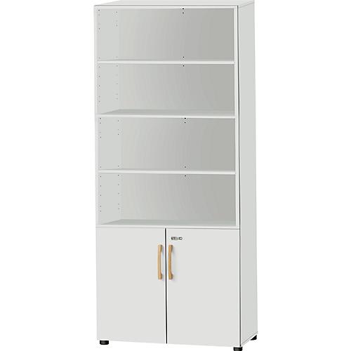 Schäfer Shop Select Kombischrank Start Off Wood, 6 OH, abschließbar, B 800 x T 420 x H 2240 mm, Holz, lichtgrau