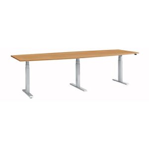 Schäfer Shop Select Konferenztisch ERGO-T 2.0 Big, bis 8 Personen, elektrisch höhenverstellbar, Tonne, T-Fuß, B 2800 mm, Buche/weißalu Schäfer Shop Select Konferenztisch ERGO-T 2.0 Big, bis 8 Personen, elektrisch höhenverstellbar, Tonne, T-Fuß, B 2800 mm, Buche/weißalu