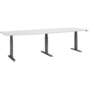 Schäfer Shop Select Konferenztisch ERGO-T 2.0 Big, bis 8 Personen, elektrisch höhenverstellbar, Tonne, T-Fuß, B 2800 mm, lichtgrau/anthrazit Schäfer Shop Select Konferenztisch ERGO-T 2.0 Big, bis 8 Personen, elektrisch höhenverstellbar, Tonne, T-Fuß, B 2800 mm, lichtgrau/anthrazit