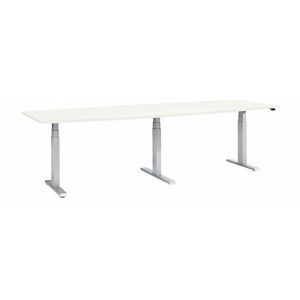 Schäfer Shop Select Konferenztisch ERGO-T 2.0 Big, bis 8 Personen, elektrisch höhenverstellbar, Tonne, T-Fuß, B 2800 mm, weiß/weißalu Schäfer Shop Select Konferenztisch ERGO-T 2.0 Big, bis 8 Personen, elektrisch höhenverstellbar, Tonne, T-Fuß, B 2800 mm, weiß/weißalu