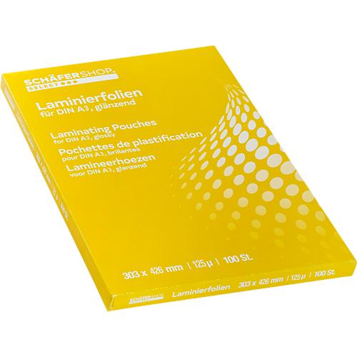 Schäfer Shop Select Laminierfolien, 303 x 426 mm für DIN A3, 125 mic, 100 Stück