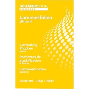 Schäfer Shop Select Laminierfolien, 54 x 86 mm für Kreditkarten, 125 mic, 100 Stück