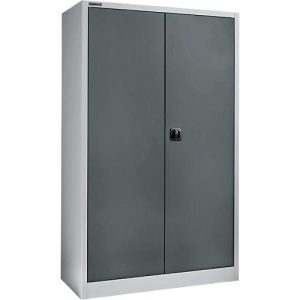 Schäfer Shop Select Materialschrank, abschließbar, 4 verzinkte Böden, 5 OH, B 1200 x T 400 x H 1935 mm, Stahl, weißaluminium/anthrazitgrau Schäfer Shop Select Materialschrank, abschließbar, 4 verzinkte Böden, 5 OH, B 1200 x T 400 x H 1935 mm, Stahl, weißaluminium/anthrazitgrau