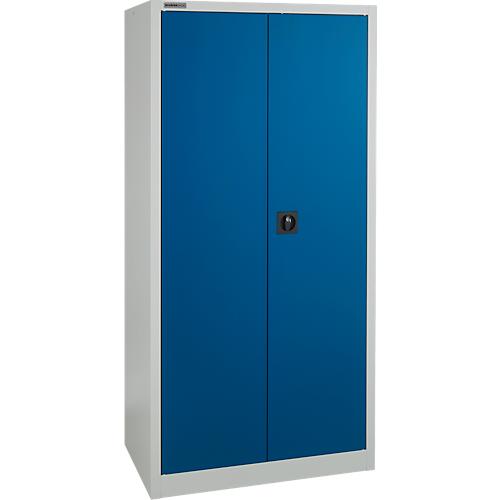 Schäfer Shop Select Materialschrank MS 2509, mit 14 Schubladen, B 950 x T 500 x H 1935 mm, Feinblech, lichtgrau/enzianblau
