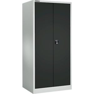 Schäfer Shop Select Materialschrank MSI 2409, mit Lochrasterwänden auf halber Höhe, bis 50 kg/Fachboden, B 950 x T 400 x H 1935 mm, lichtgrau/anthrazitgrau Schäfer Shop Select Materialschrank MSI 2409, mit Lochrasterwänden auf halber Höhe, bis 50 kg/Fachboden, B 950 x T 400 x H 1935 mm, lichtgrau/anthrazitgrau