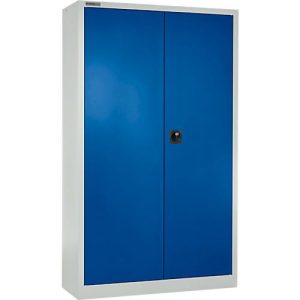 Schäfer Shop Select Materialschrank MSI 2409, mit Lochrasterwänden auf halber Höhe, mit 3 Fachböden & 2 Schubläden, B 950 x T 400 x H 1935 mm, lichtgrau/enzianblau Schäfer Shop Select Materialschrank MSI 2409, mit Lochrasterwänden auf halber Höhe, mit 3 Fachböden & 2 Schubläden, B 950 x T 400 x H 1935 mm, lichtgrau/enzianblau