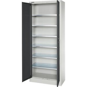 Schäfer Shop Select Materialschrank MSI 2409, Stahl, 6 Fachböden, B 950 x T 400 x H 1935 mm, lichtgrau/anthrazitgrau Schäfer Shop Select Materialschrank MSI 2409, Stahl, 6 Fachböden, B 950 x T 400 x H 1935 mm, lichtgrau/anthrazitgrau